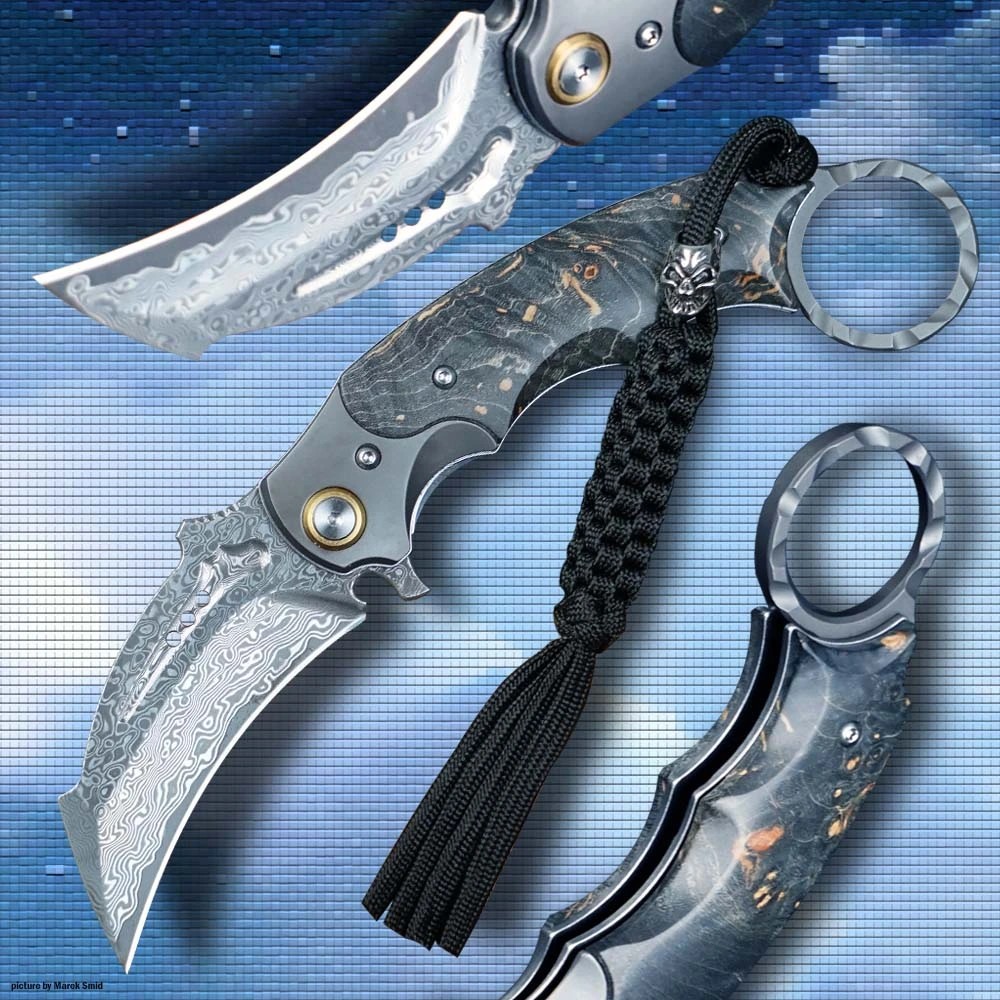 foto Dama�kov� zav�rac� n�� Dellinger Tueur VG-10 Maple, Karambit Style
